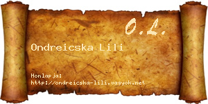 Ondreicska Lili névjegykártya